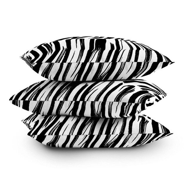 Rebecca Allen Covered Square Throw Pillow Black white Deny Designs