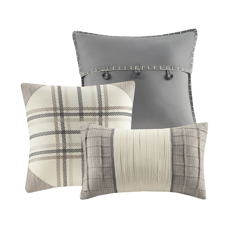 Madison Park Pioneer 7-piece Plaid Comforter Set with Throw Pillows