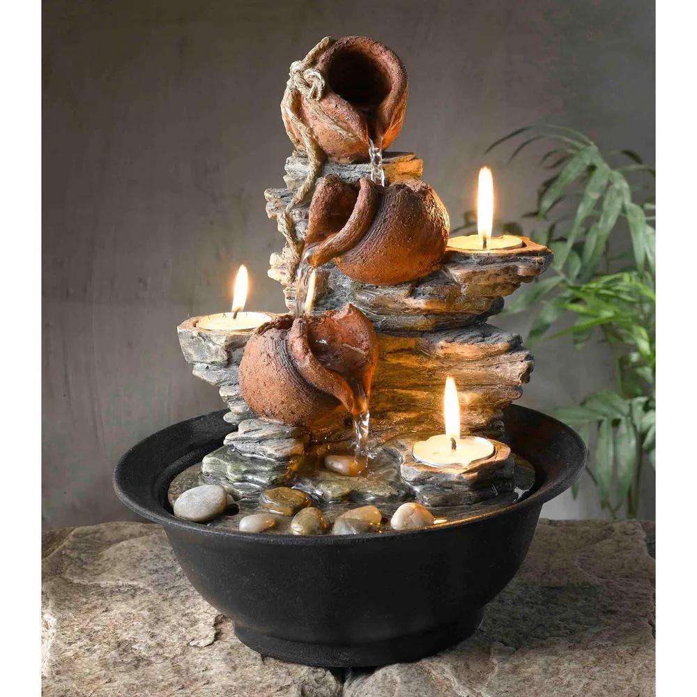 Fountain Cellar FCT002 Tavolo Luci Mini Pot Tabletop Fountain with Candle