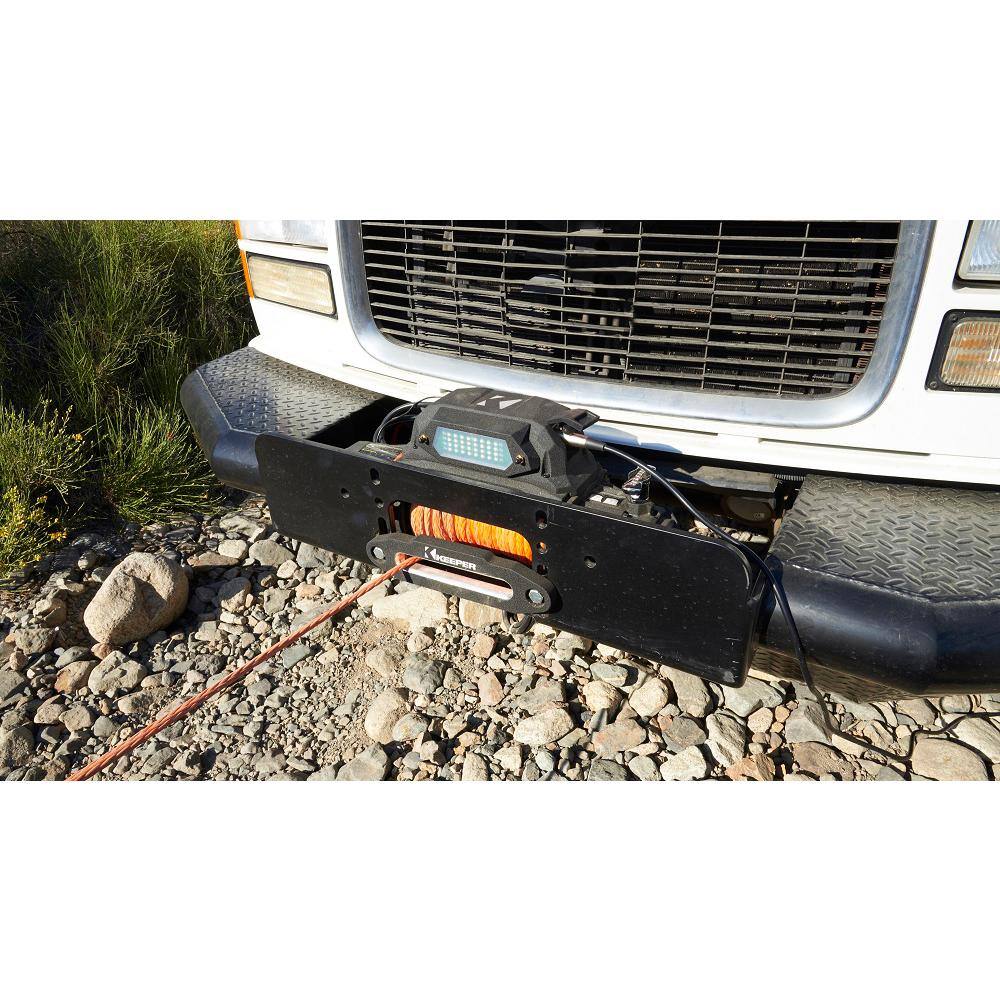 Keeper 12-Volt DC 9500 lbs. Winch with Synthetic Rope KX95132-1