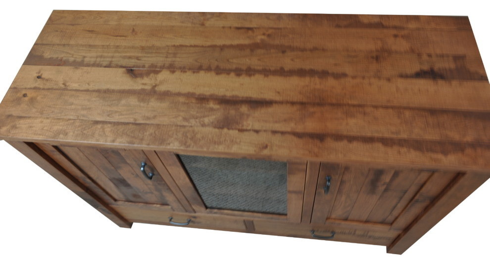 Rustic Cherry Wood Entertainment Center   Rustic   Entertainment Centers And Tv Stands   by Rustic Red Door Company  Houzz