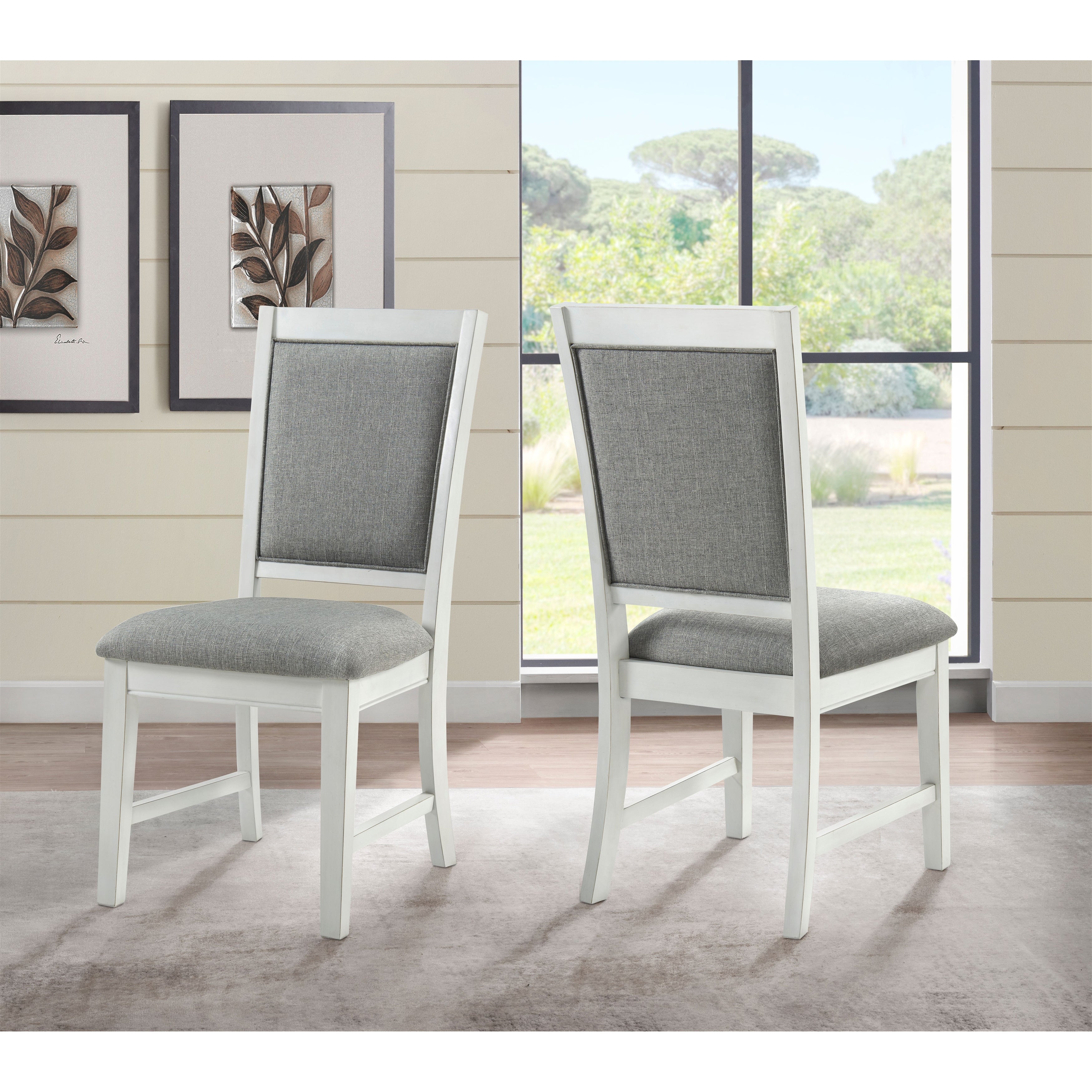 Whitehaven Solid Wood Linen Dining Room Chairs (Set of 2)