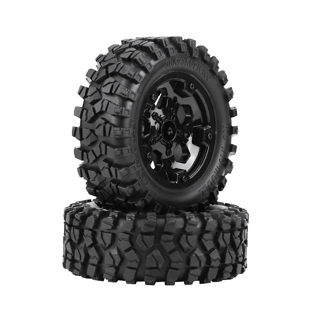 2pcs/set Tpr Tyre Tires With Hubs Wheel For Hg P402/  P601 1:10 Rc Car / Crawler / Jeep