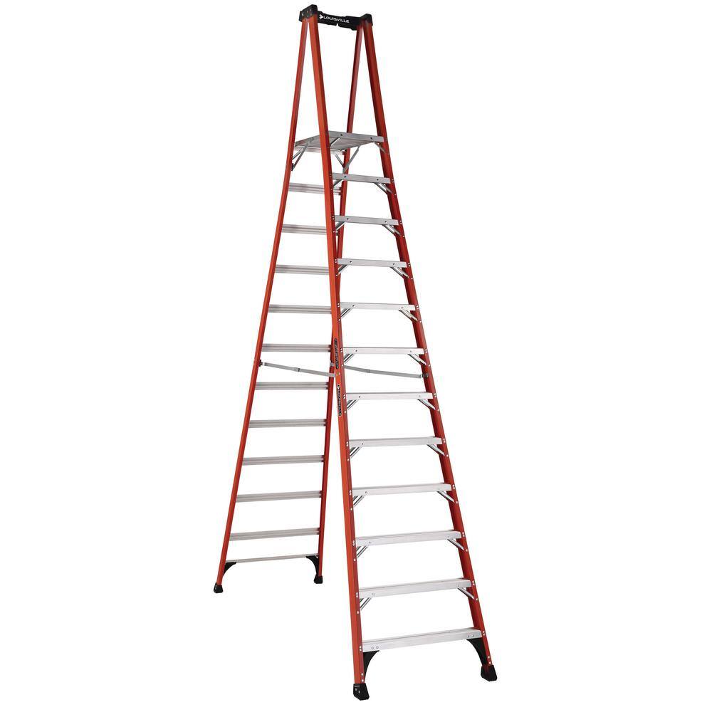 Louisville Ladder 12 ft. Fiberglass Pinnacle PRO Platform Ladder with 375 lbs. Load Capacity Type IAA Duty Rating FXP1812HD