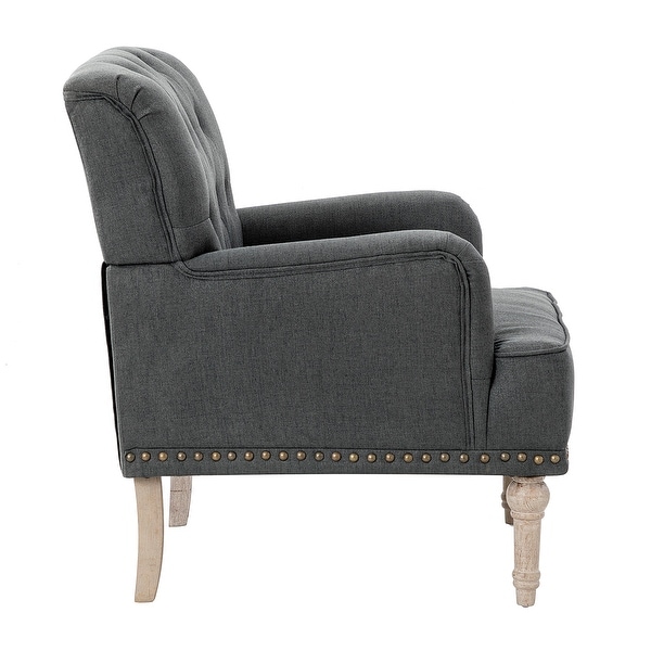 Geltrude Classic Upholstered Accent Arm Chair with Button Tufted Back by HULALA HOME