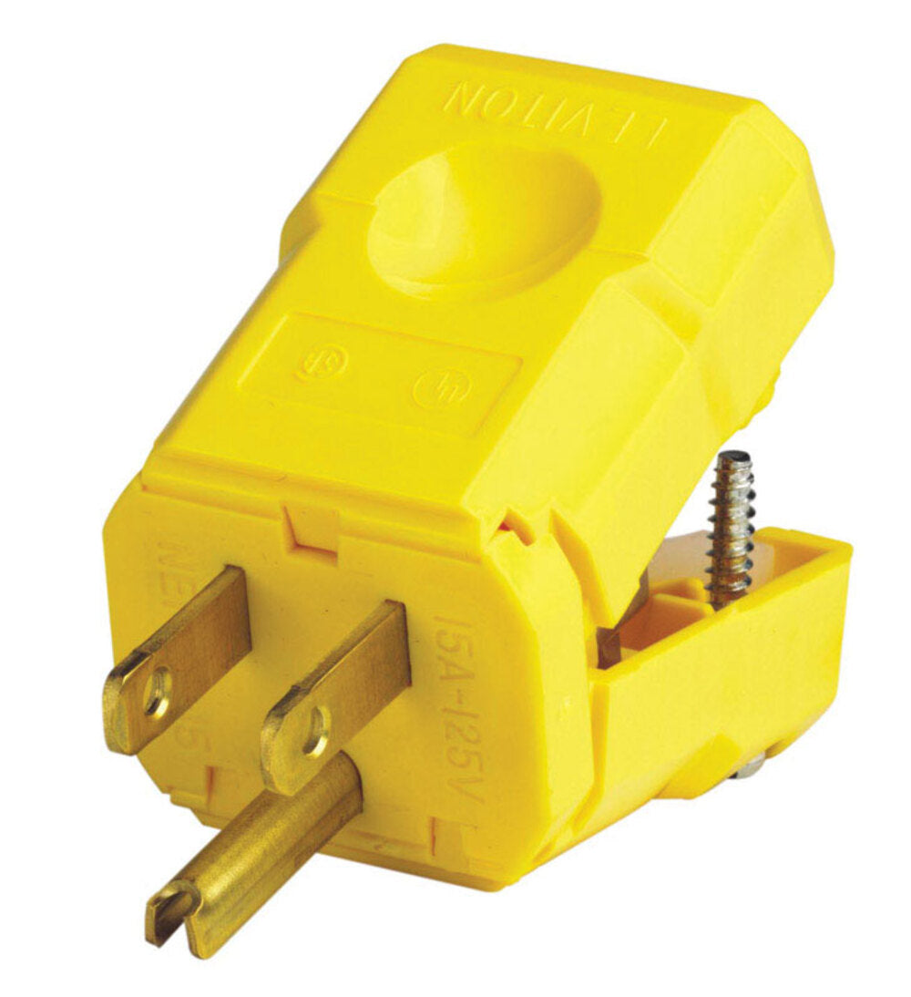 PLUG 3PRONG YLW 15A 125V