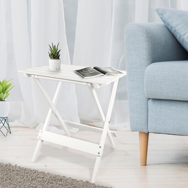 Solid Wood Portable Folding Side Table Set of 2