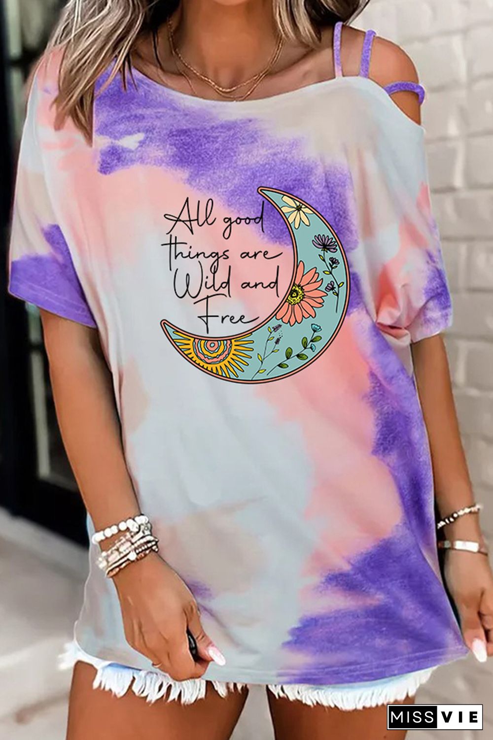 All good things are wild and free Graphic Tees for Women Wholesale Short Sleeve T shirts Top