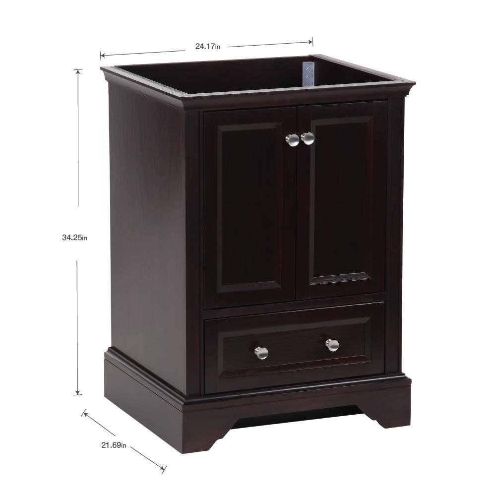 Home Decorators Collection Stratfield 2417 in W x 2157 in D x 3425 in H Bath Vanity Cabinet Only in Chocolate