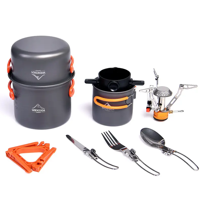 Camping cookware combination camping set pot outdoor gas stove camping tableware coffee cup outdoor cookware