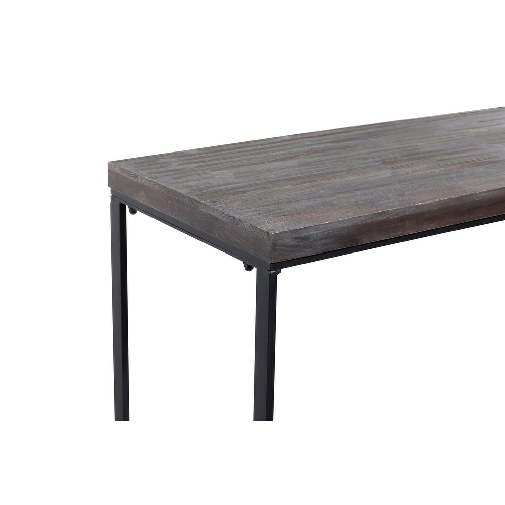 Black Wood Contemporary Console Table with Black Metal Legs