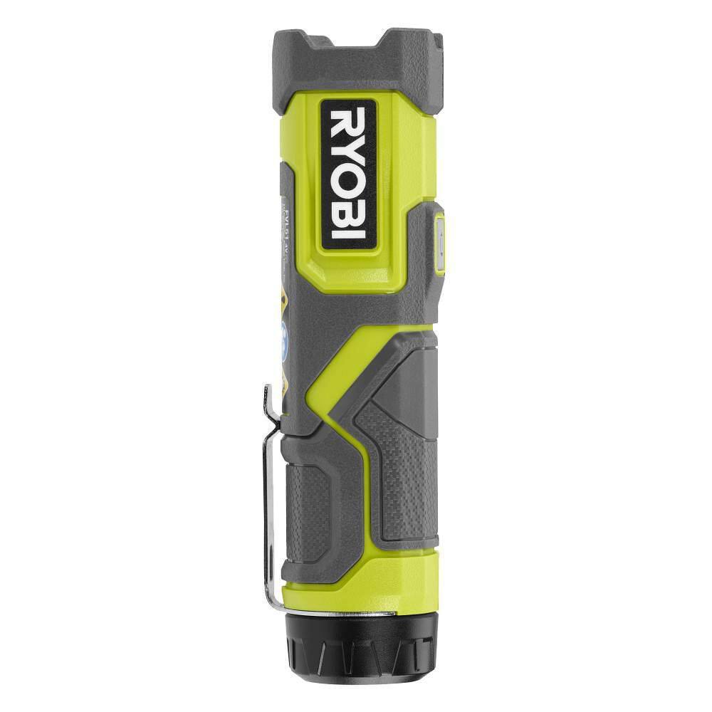 RYOBI 600 Lumens LED USB Lithium Compact Flashlight Kit 3-Mode with Battery and Charging Cable FVL51K