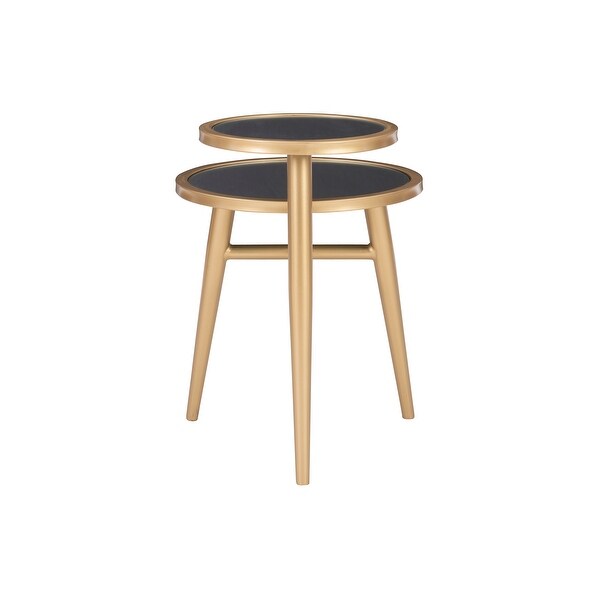 Channing 2-Tier Gold Mirrored Side Table