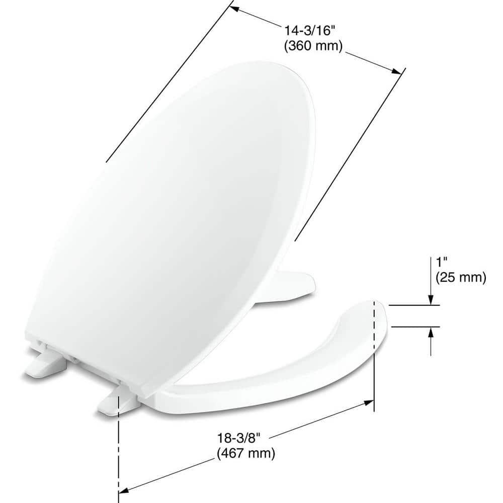 KOHLER Lustra Elongated Open Front Toilet Seat in White