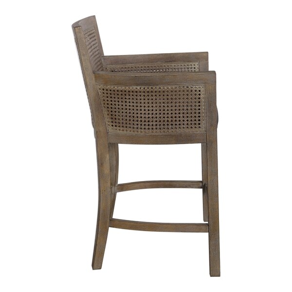 Uttermost Encore Rubbed Sandstone and Dark Grey Counter Stool