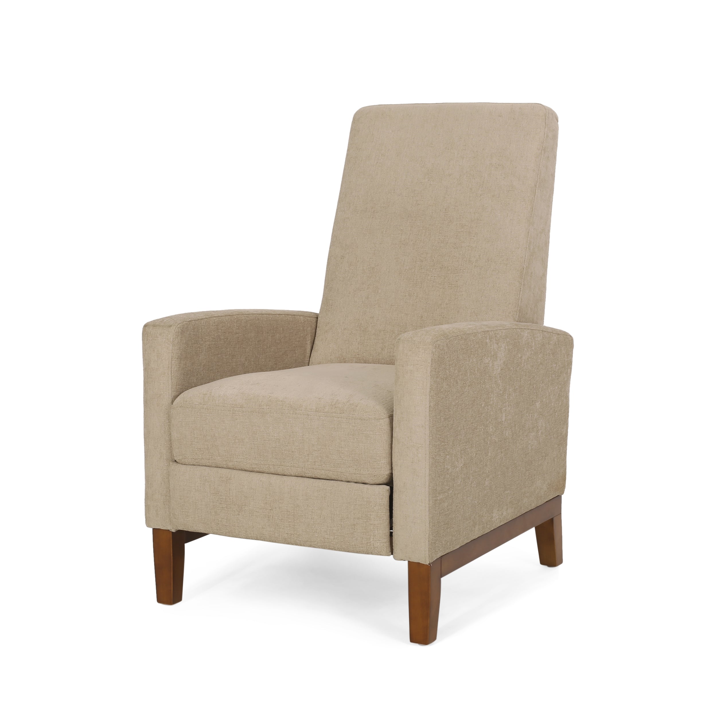 Plevna Contemporary Fabric Upholstered Pushback Recliner