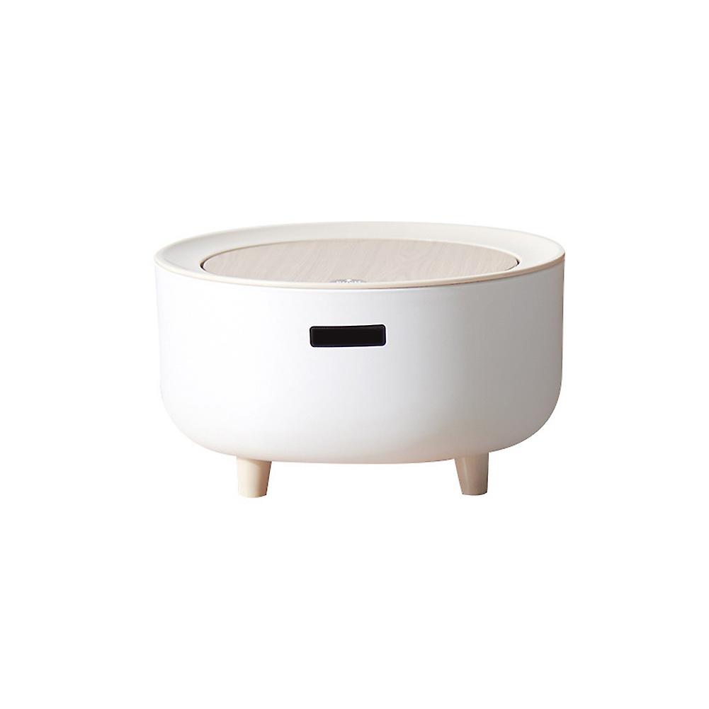 Fashion Trash Can With Lid Press Dustbin Desktop Garbage Bucket High Foot Imitation Wood Rubbish Can For Living Room Toilet Bathroom Kitchen Type 1