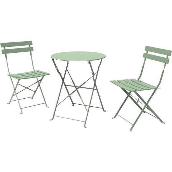 3Piece Bistro Set Folding Outdoor Furniture Sets with Premium Steel Frame Portable Design for Bistro and Balcony