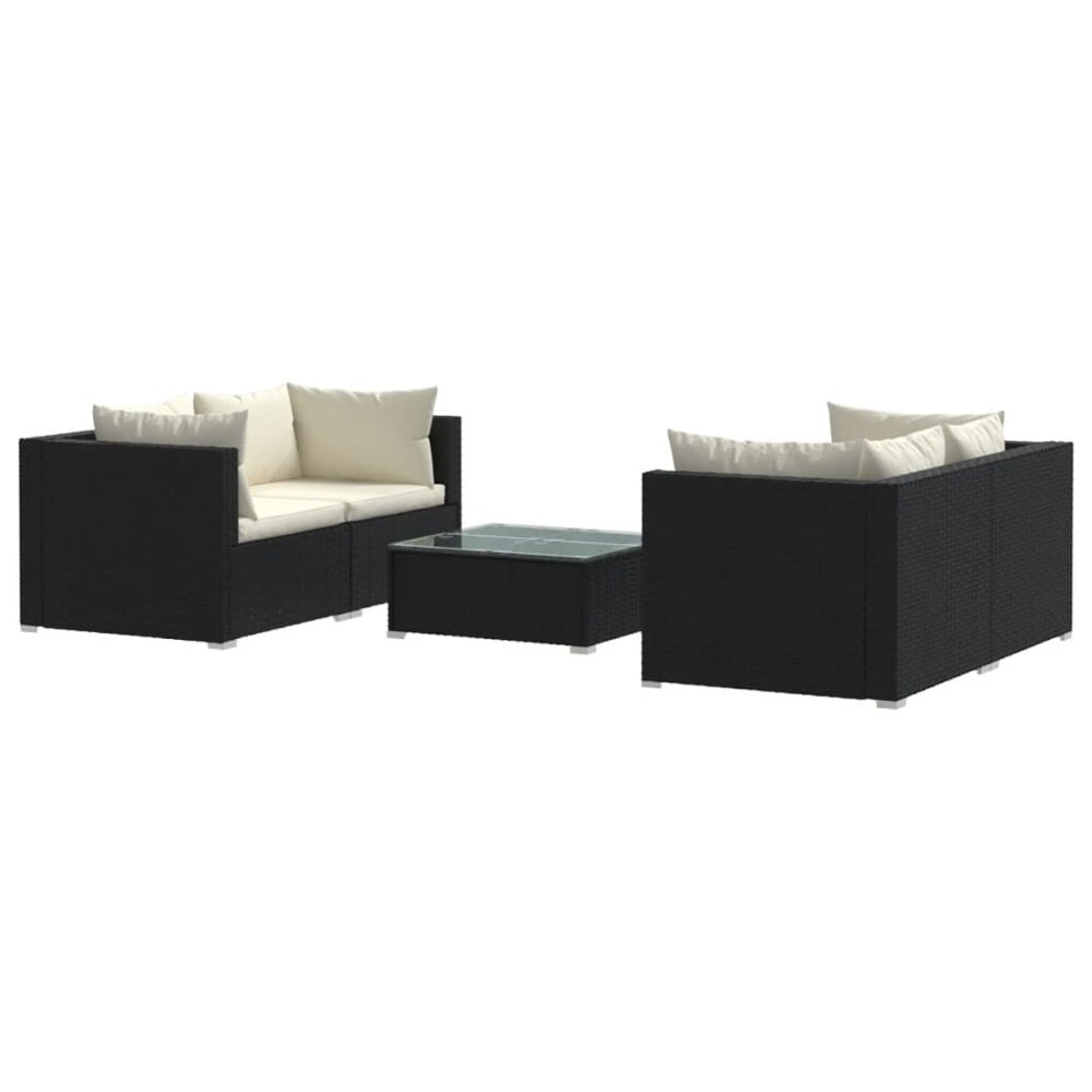 vidaXL Patio Lounge Set Outdoor Sectional Sofa Set Table Garden Poly Rattan
