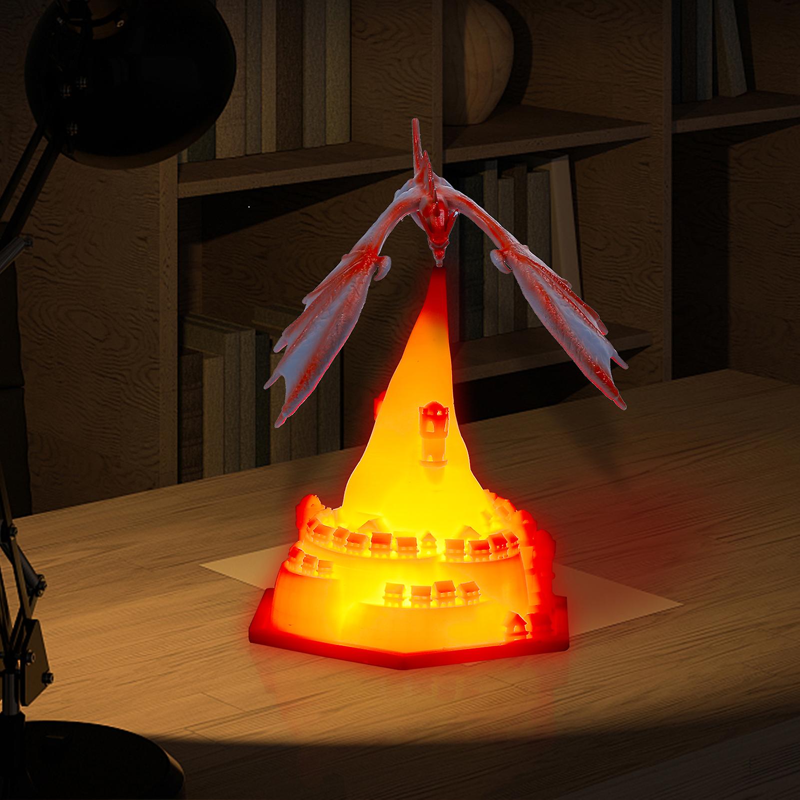 3d Printing Dragon Shape Night Light Degradable Pla Disassembled Rotatable Gentle Lighting Home Decoration Orange X-small