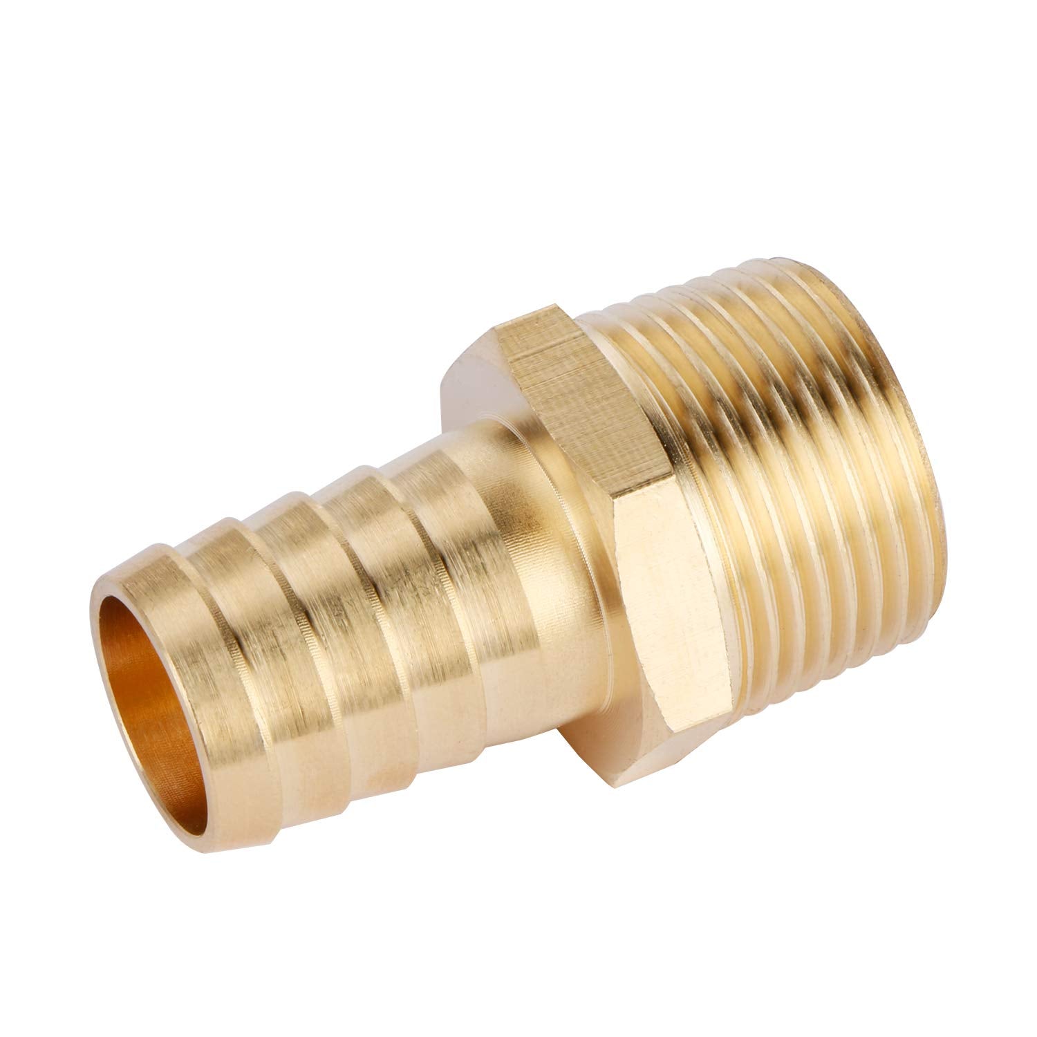 U.S. Solid 1pc Brass Hose Fitting， Adapter， 3/4