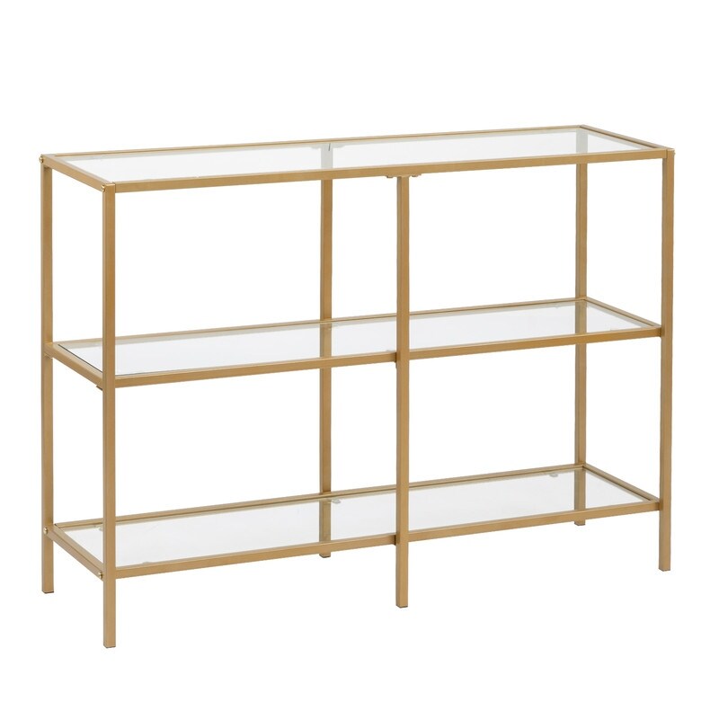 Golden Frame Glass Entryway Console Table Sofa Table39\