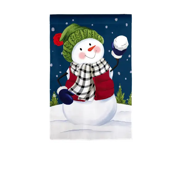 Evergreen Enterprises Snow Fun Garden Applique Flag