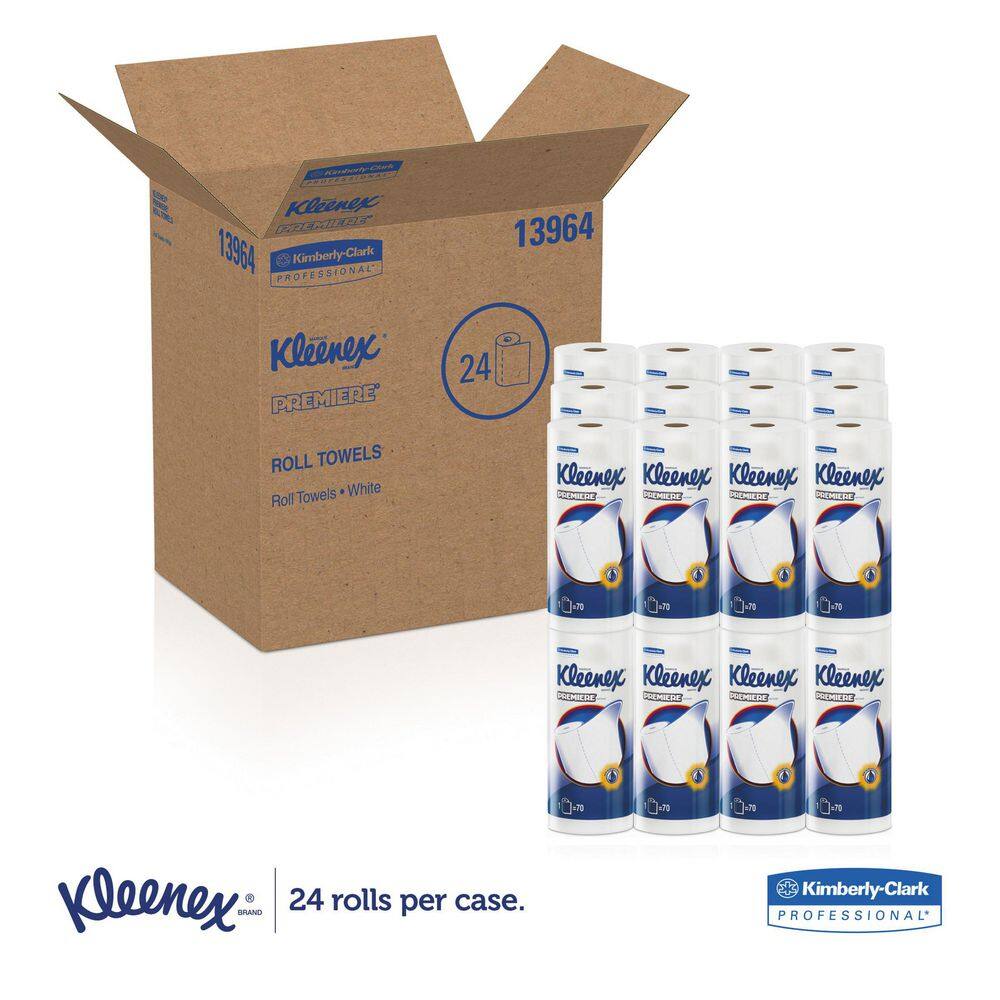 Kleenex Premiere Kitchen Roll Towels White (70 Sheets per Roll 24 Rolls per Carton) KCC13964