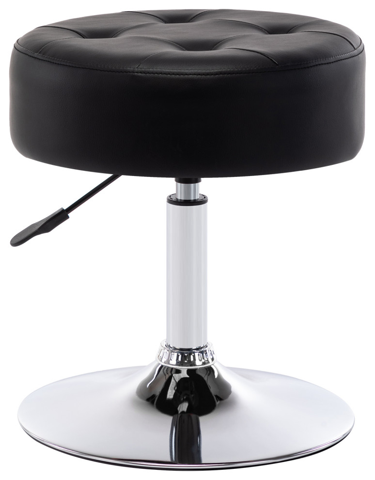 Round Swivel Faux Leather Vanity Stool   Contemporary   Vanity Stools And Benches   by Duhome inc  Houzz