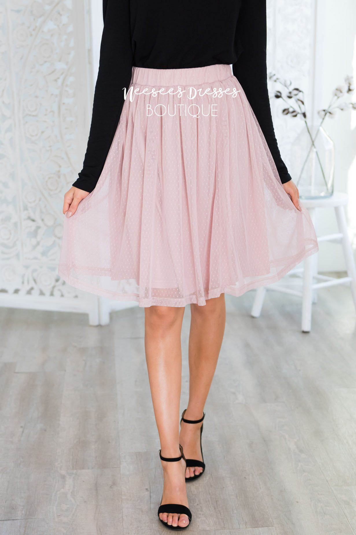 Pink Dotted Tulle Skirt