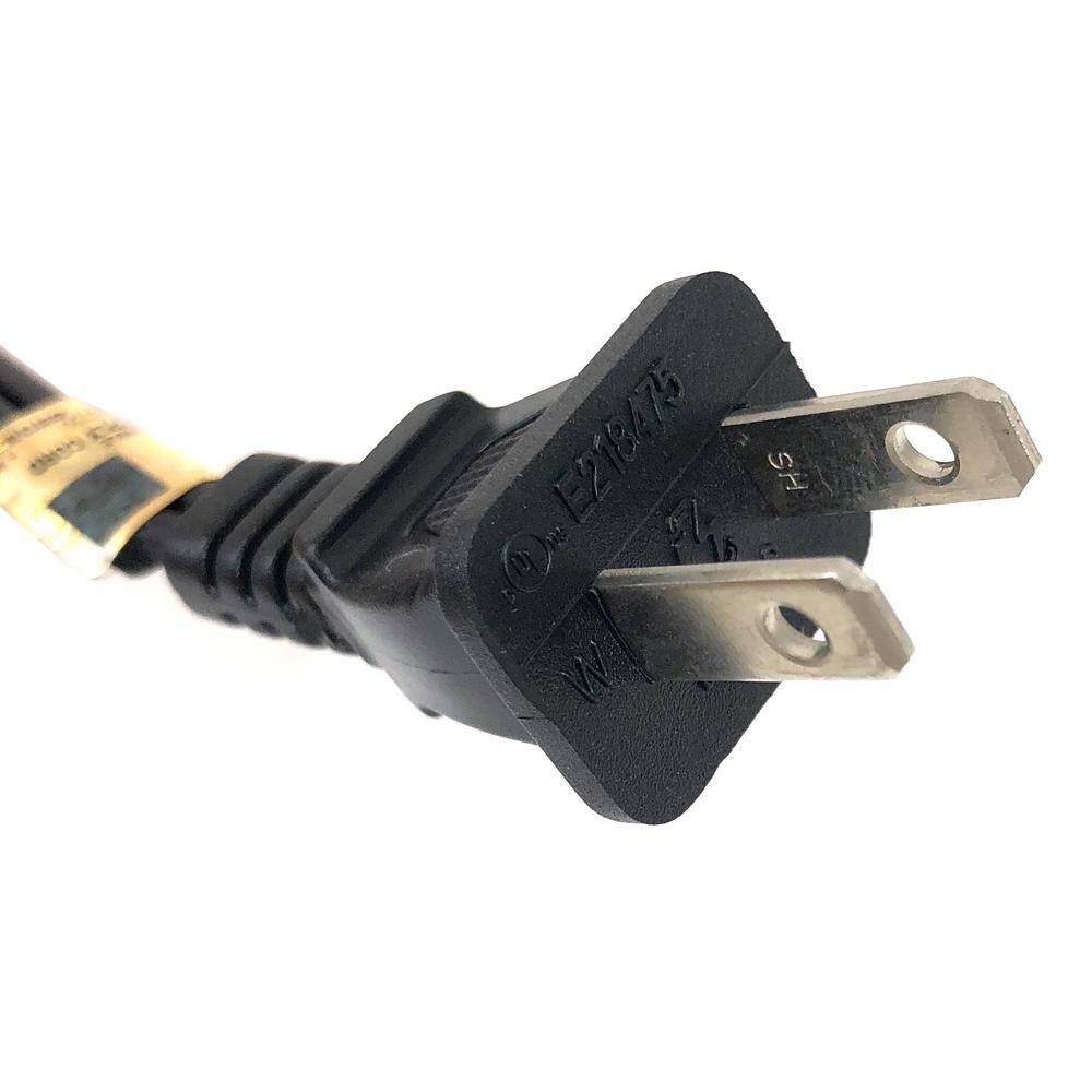 Micro Connectors Inc 6 ft. 18AWG 2-Prong NotebookTV Power Cord UL Approved (2 per Box) M05-125-2P