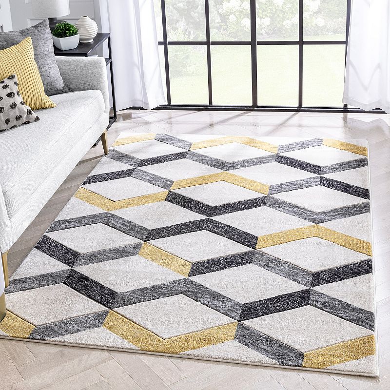 Well Woven Good Vibes Millie Modern Geometric 3D Textured Area Rug