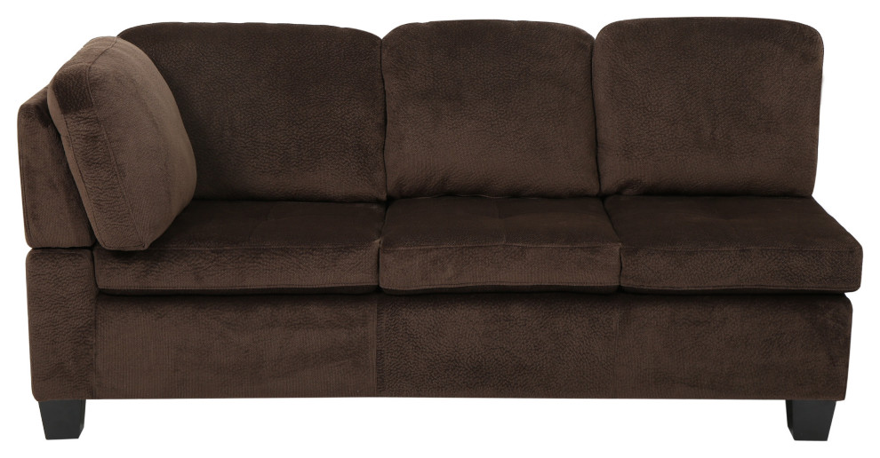 GDF Studio 3 Piece Welsh Chocolate Fabric Sectional Set   Transitional   Sectional Sofas   by GDFStudio  Houzz