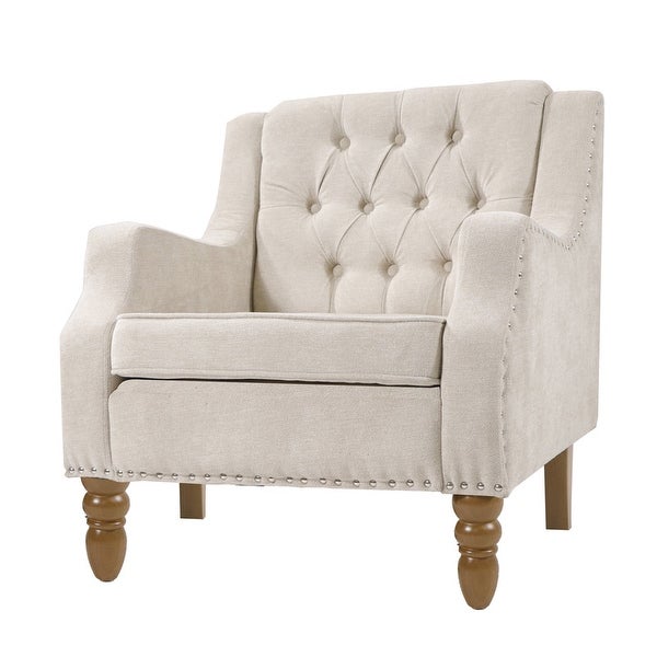 Button Tufted Upholstered Armchair Accent Chair