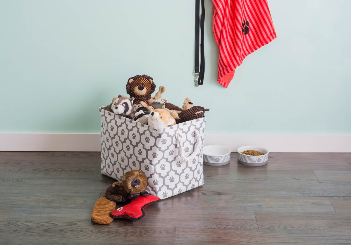 Bone Dry Paw Lattice Print Rectangle Dog Storage Bin