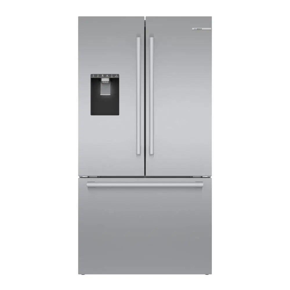 Bosch 500 Series 36 in. 26 cu ft Smart Standard Depth French Door Bottom Freezer Refrigerator in Stainless Steel w Ice Water B36FD50SNS