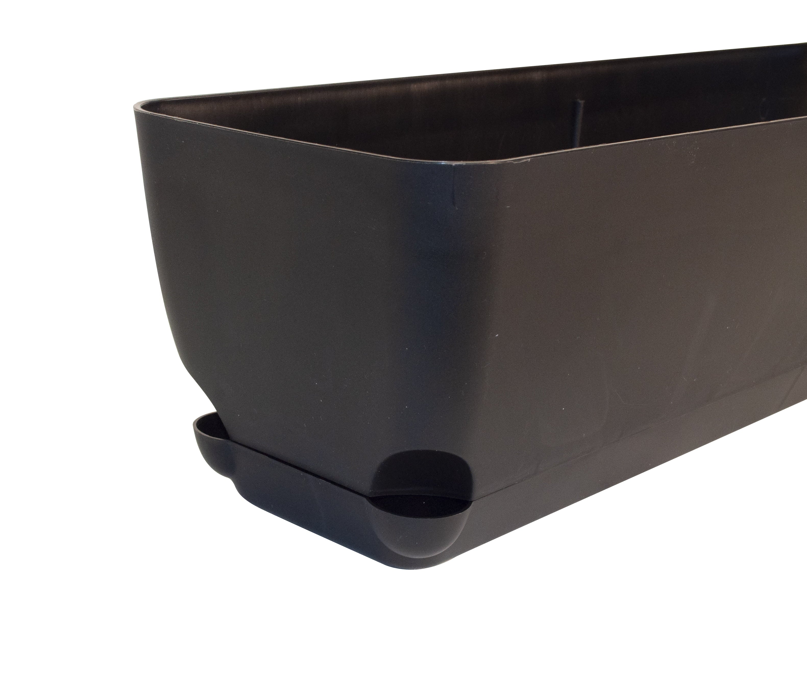 Mainstays 24" x 7" x 6" Rectangle Black Resin Window Box with Self-Watering