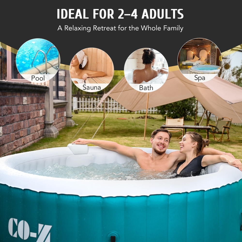 CO Z Round Inflatable Hot Tub  4 Person Blow Up Portable Hot Tub