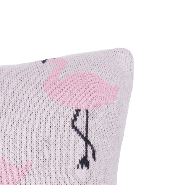 X 10 quot Flamingo Knitted Throw Pillow