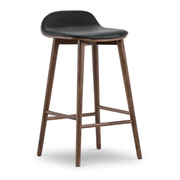 Poly and Bark Notello Leather Counter Stool - Solid Wood Frame