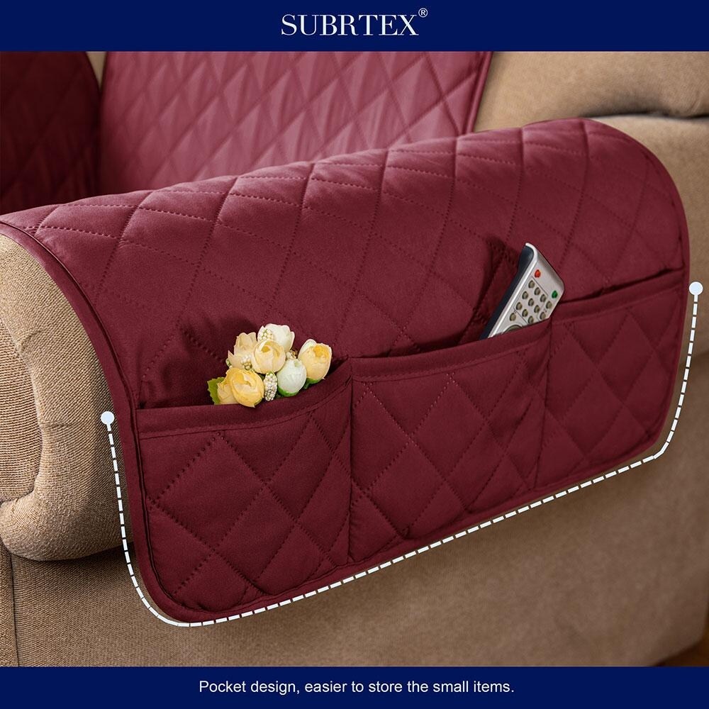 Subrtex Reversible Sofa Slipcover with Elastic Straps Furniture Protector for Pet