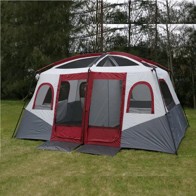 outdoor tent two livingroom rain protection sunscreen 8 people large family camping tent