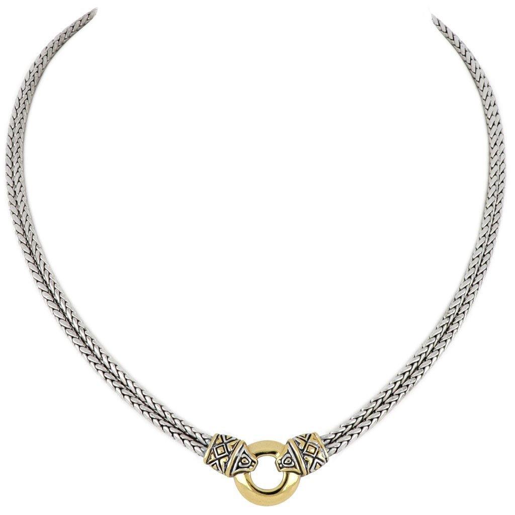 John Medeiros  Antiqua Gold Circle Double Strand Necklace