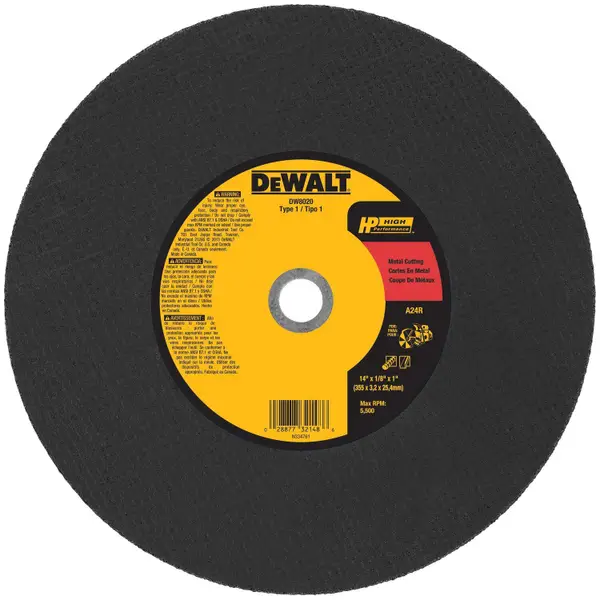 DEWALT 12X1/8X1 HP Metal Cutting Chop Saw Wheel