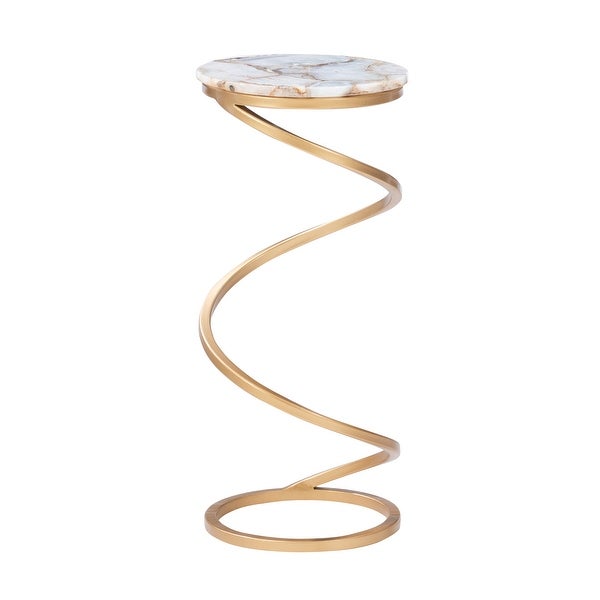 Glazebrooke Glam Sprial End Drink Table with Gold Base