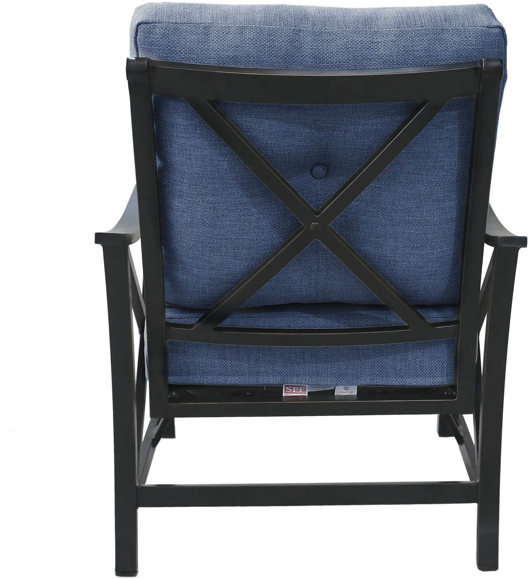 Denison Denim Blue Patio Club Chair with Motion