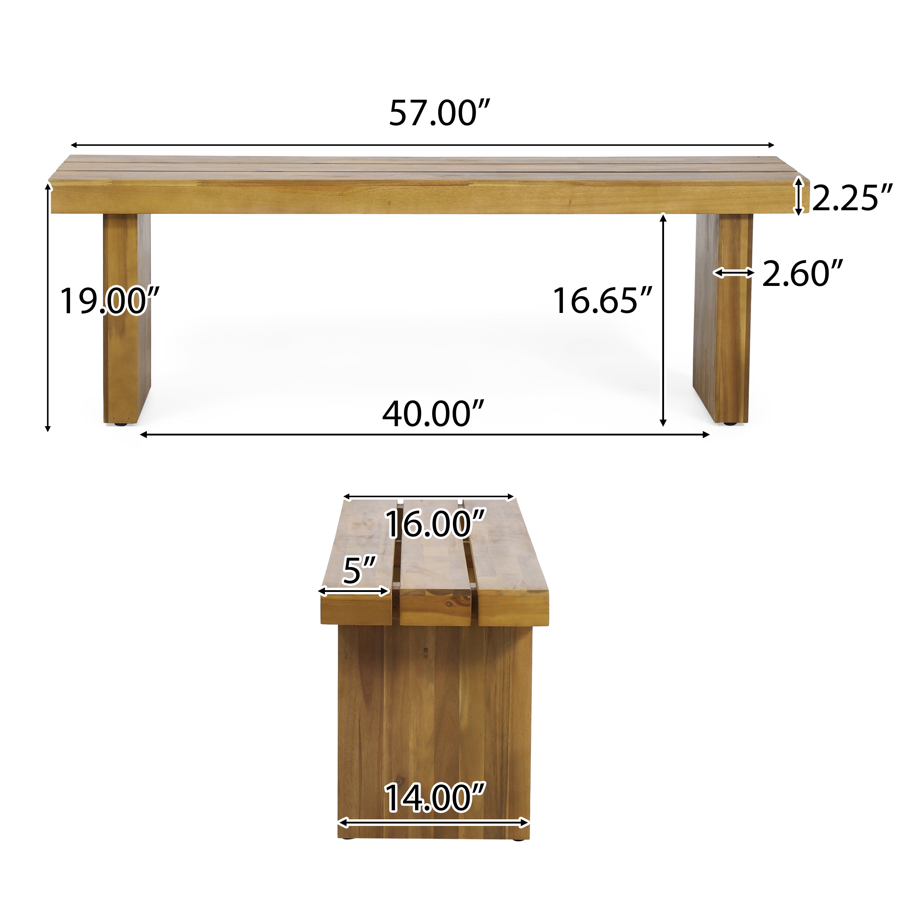 Bagwell Appling Outdoor Acacia Wood Bench