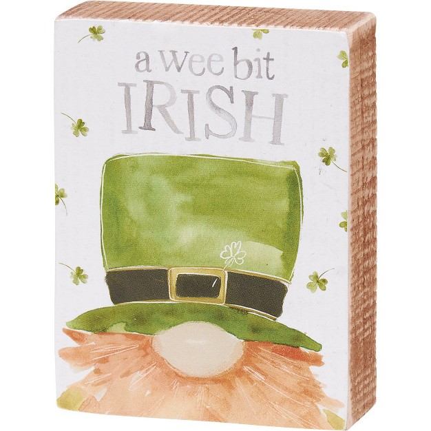 Primitives By Kathy A Wee Bit Irish Block Home D cor Sign