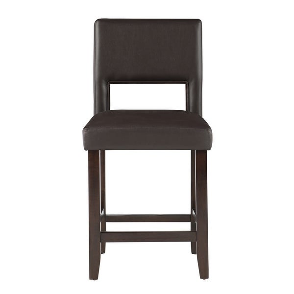 Zeta Dark Brown Faux Leather 24-inch Counter Stool