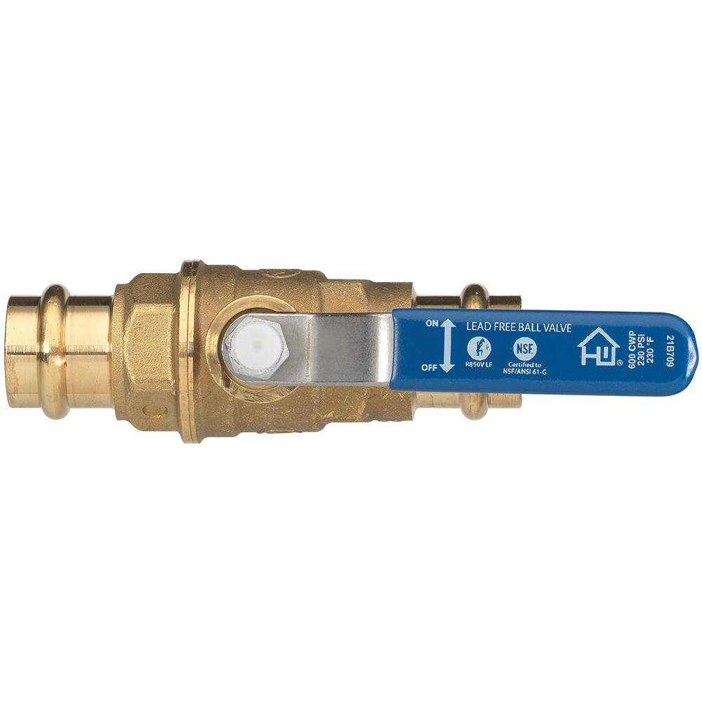 HOMEWERKS 34 in. Press x 34 in. Press Lead Free Brass Ball Valve 116-6-34-34